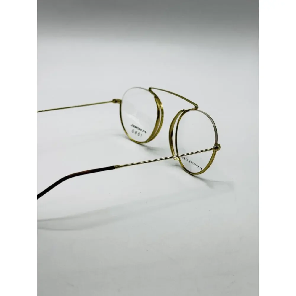 Morel 1880 Eyeglasses Frames Arsene 60122M-DM12 Gold Semi-Rimless 52-19-145